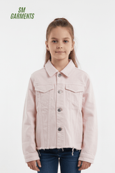 GIRLS PINK CROP STYLE JACKET - Smgarment's